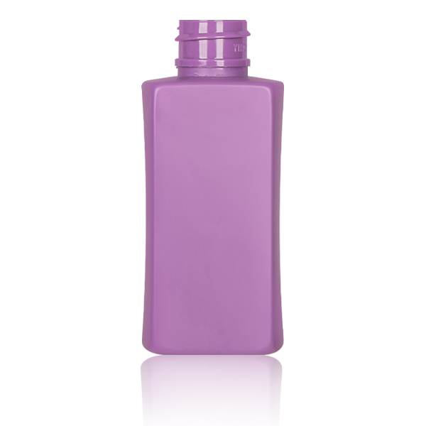 50ml purple PET square bottle 20/410 neck front view – custom toner serum cosmetic packaging OEM
